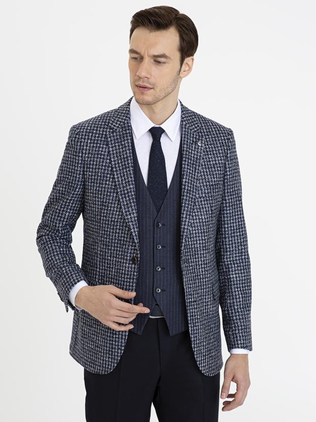 Lacivert Slim Fit Ceket