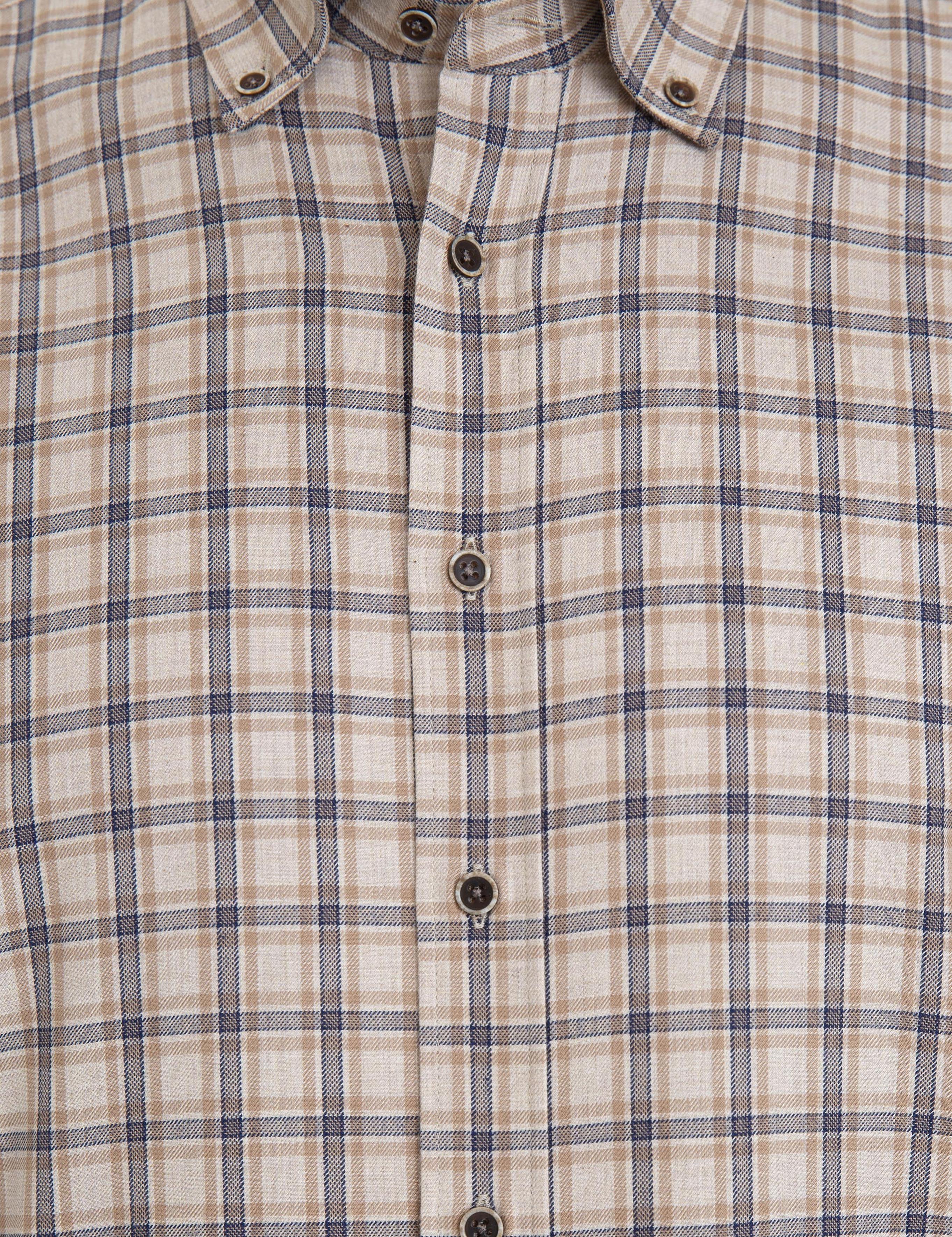 Bej Slim Fit Uzun Kollu Gömlek - 50227332004