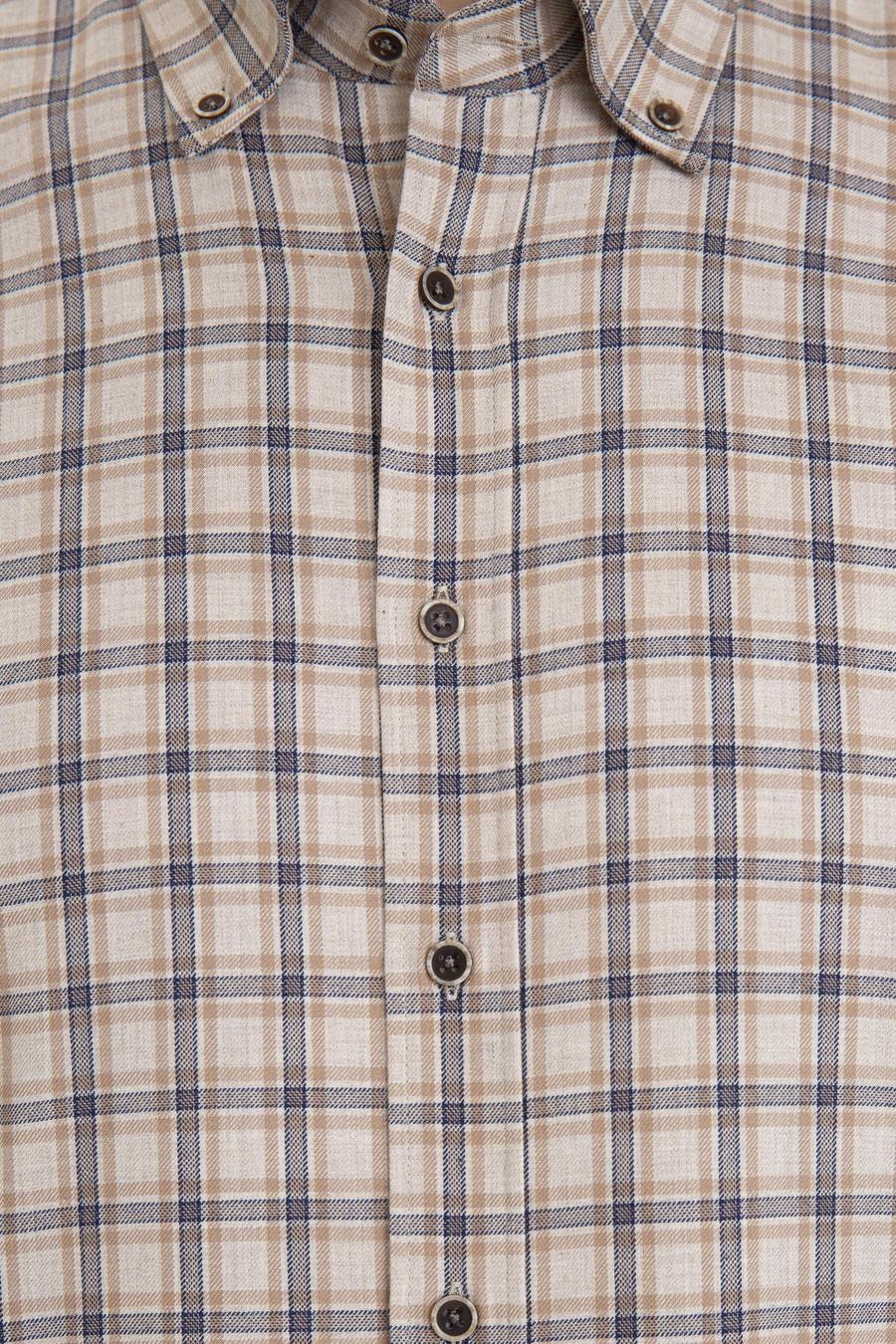 Bej Slim Fit Uzun Kollu Gömlek - 50227332004