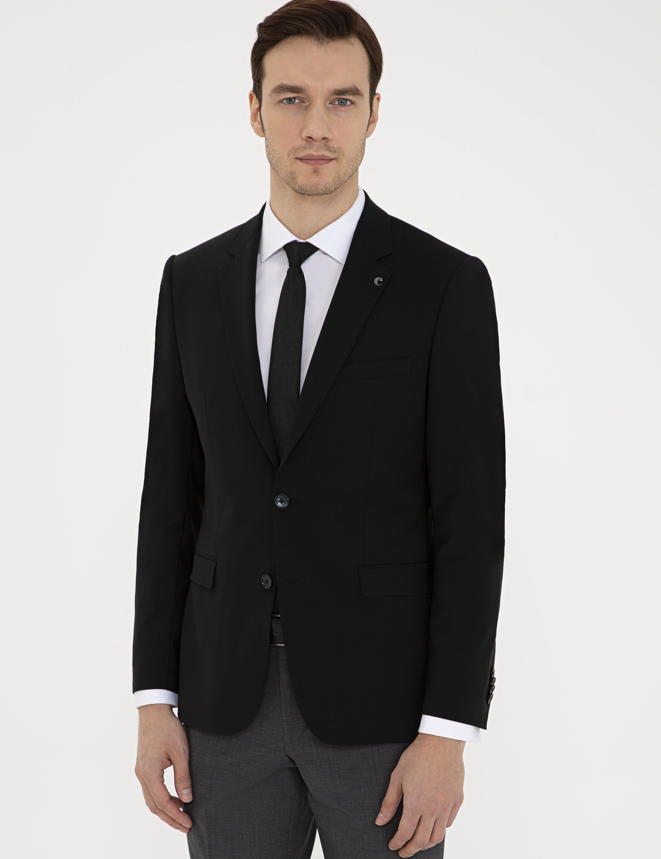 Siyah Slim Fit Ceket - 50235695050