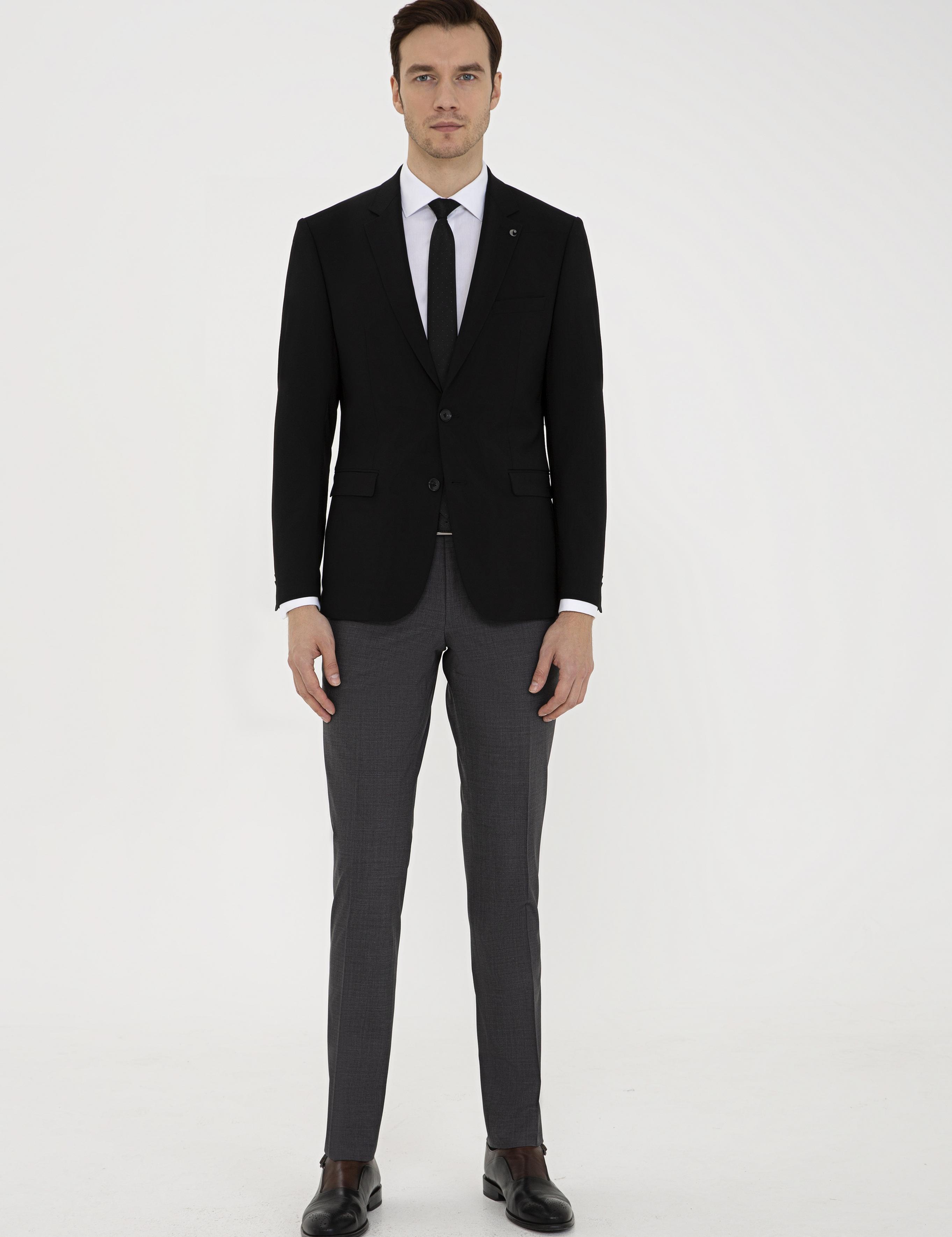 Siyah Slim Fit Ceket - 50235695050