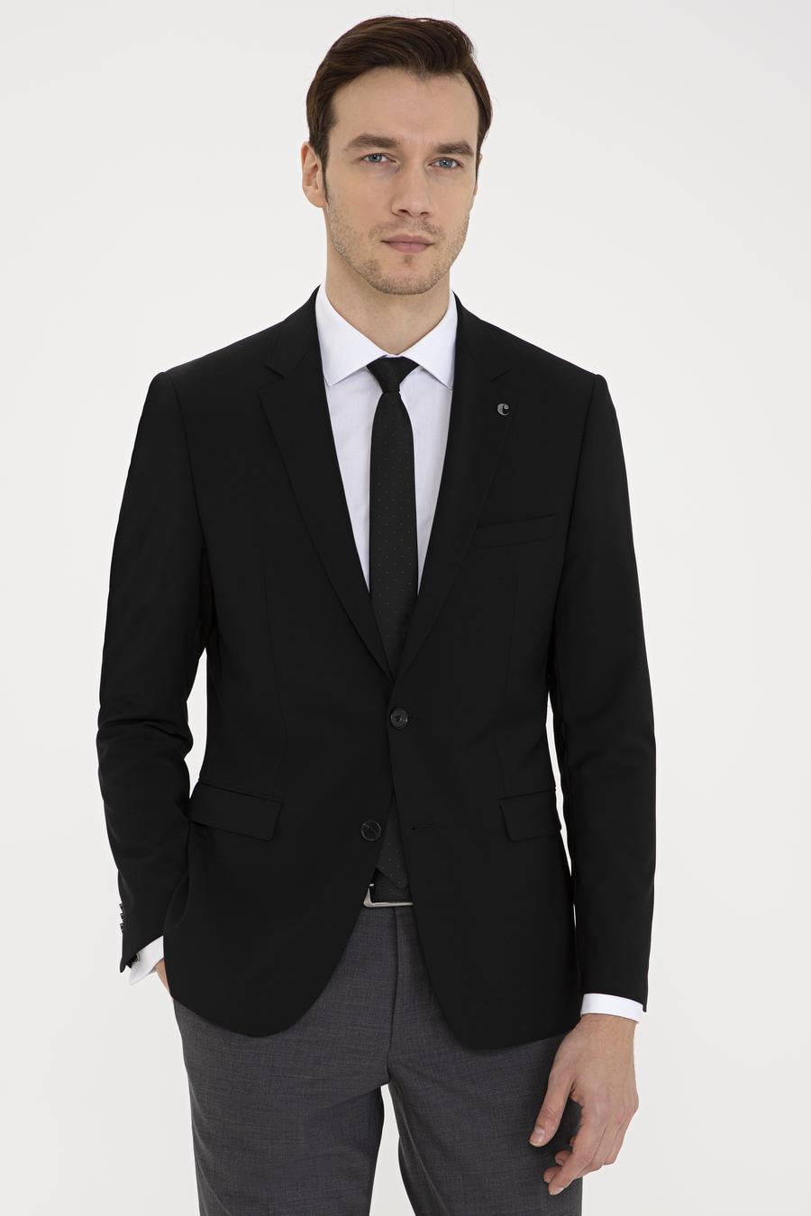 Siyah Slim Fit Ceket - 50235695050
