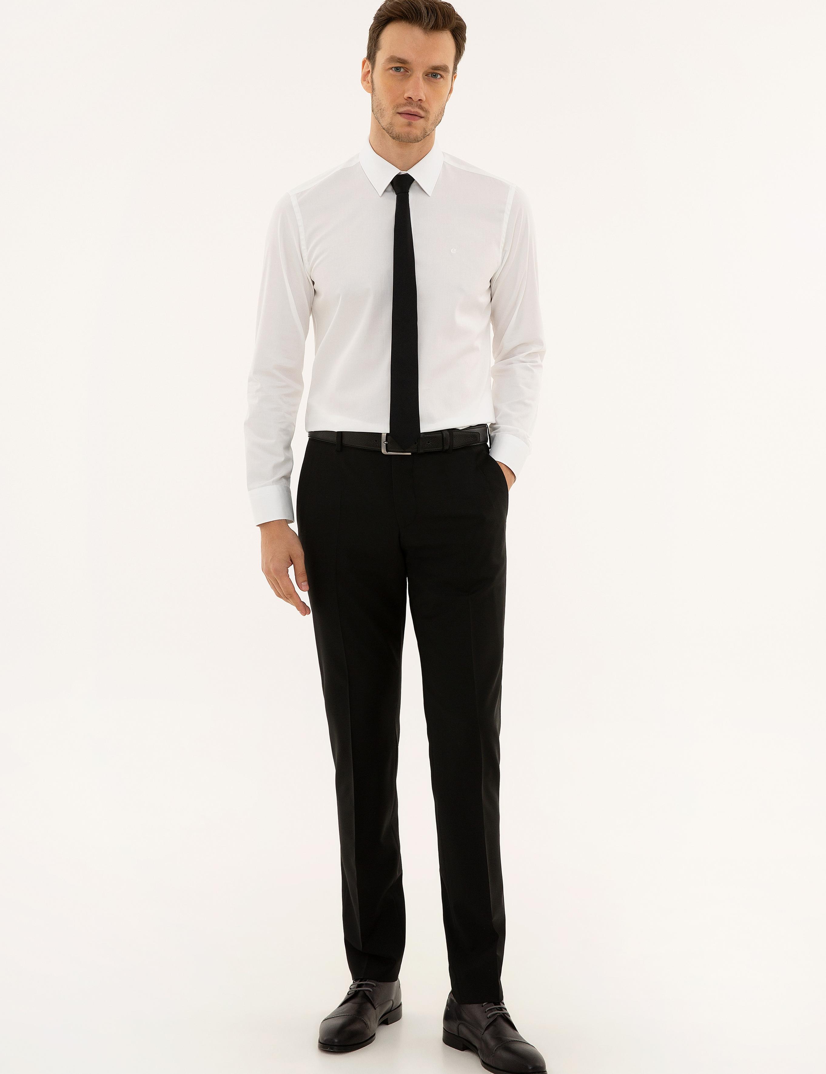 Beyaz Slim Fit Basic Gömlek - 50223224019