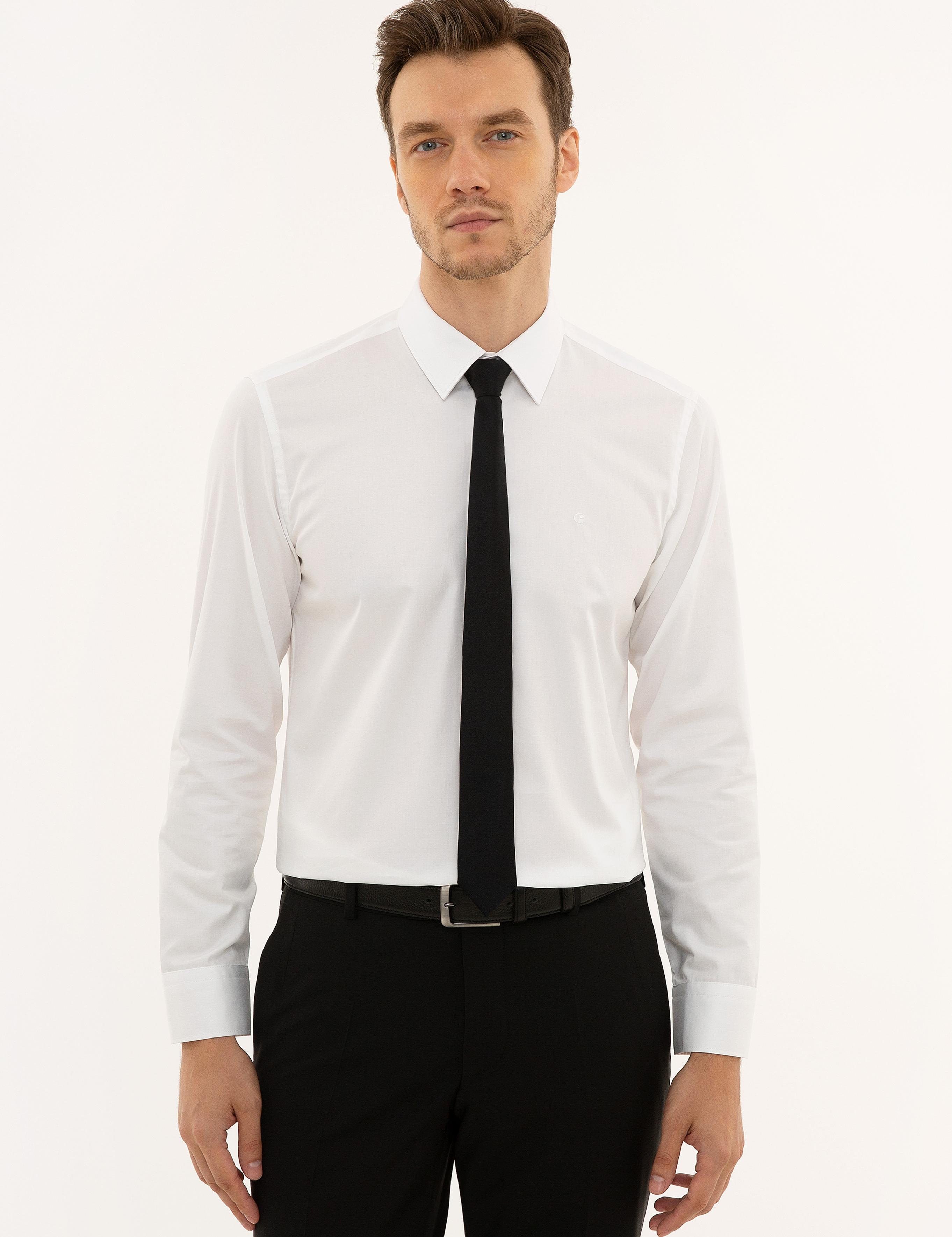 Beyaz Slim Fit Basic Gömlek - 50223224019