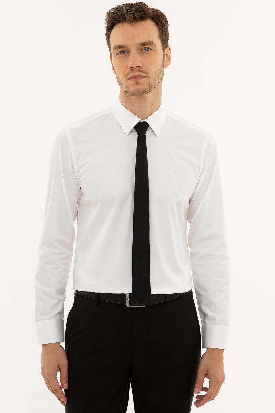 Beyaz Slim Fit Basic Gömlek - 50223224019