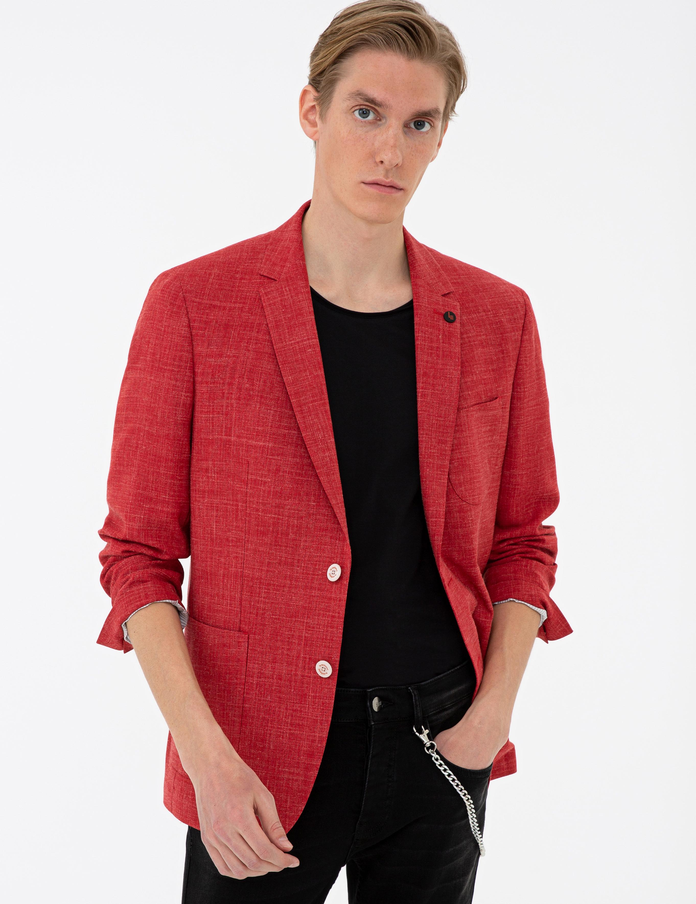 Kırmızı Ex. Slim Fit Ceket - 50234883041
