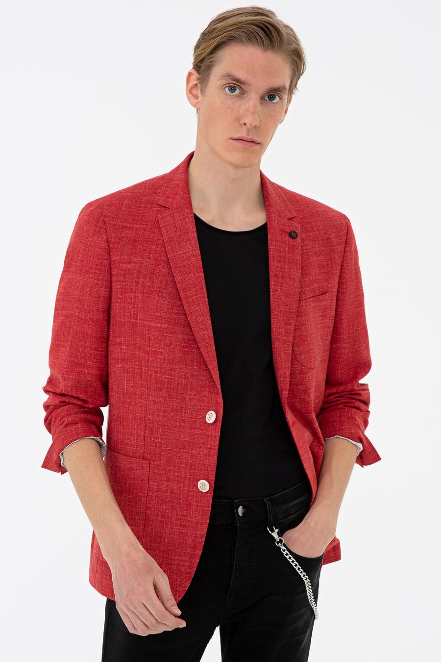 Kırmızı Ex. Slim Fit Ceket - 50234883041