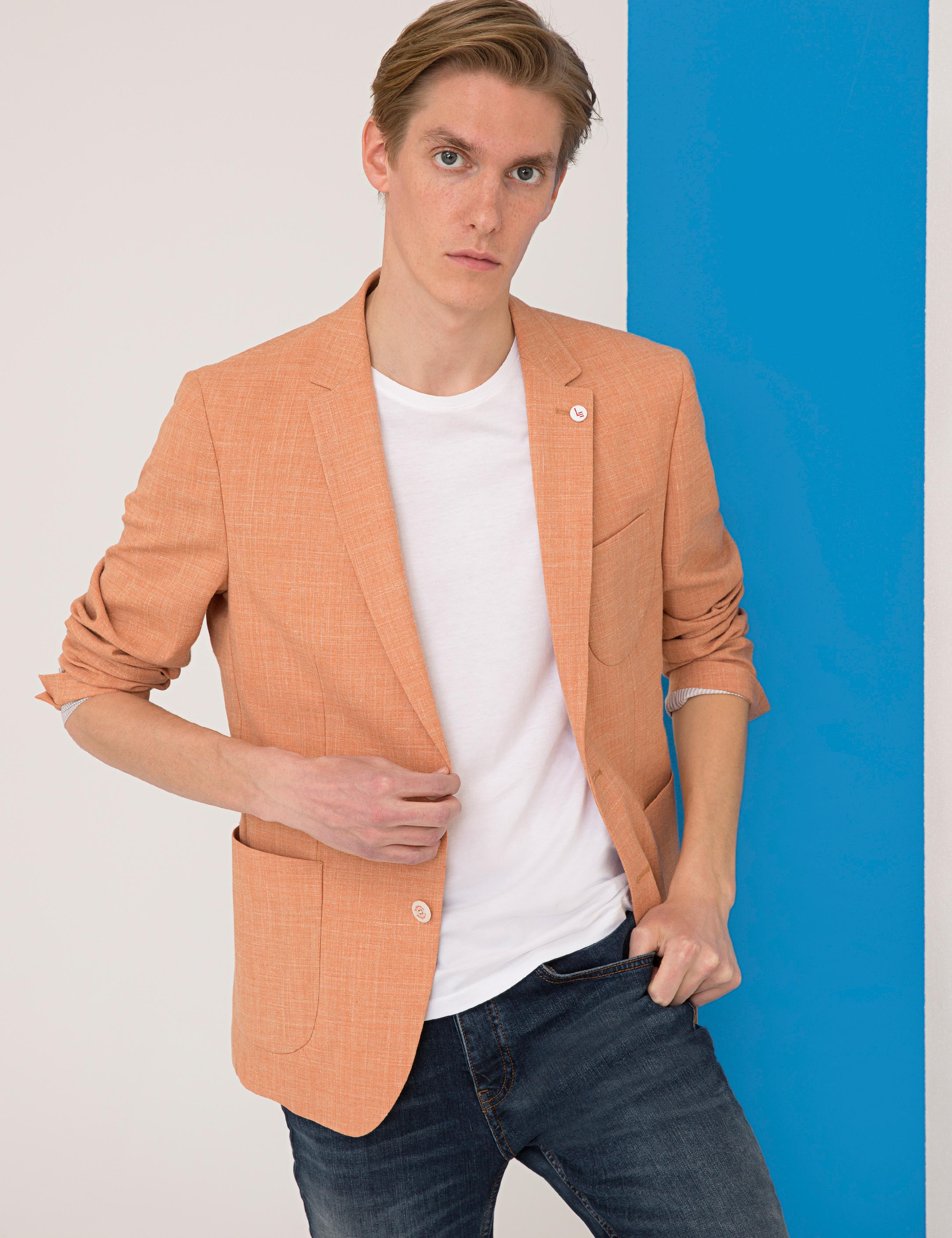 Turuncu Ekstra Slim Fit Spor Ceket - 50234883074