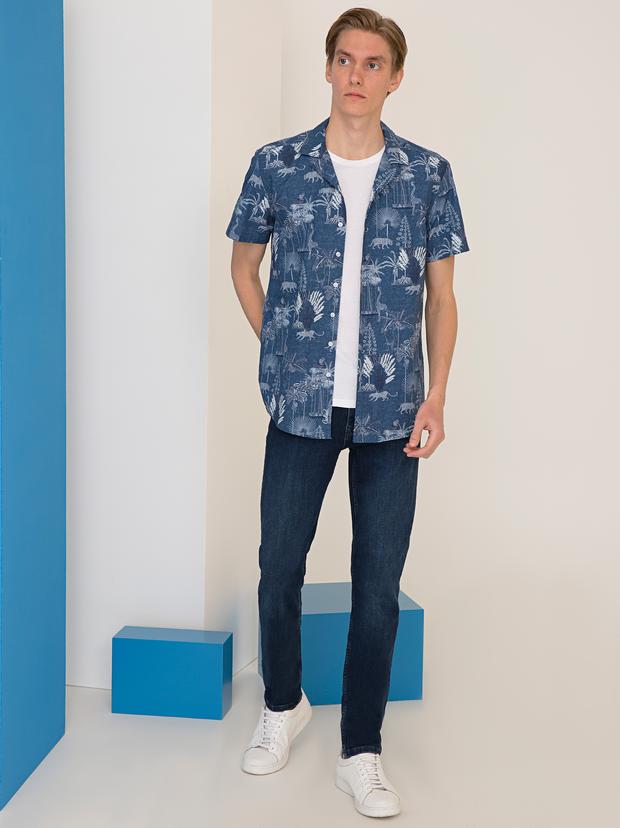 İndigo Slim Fit Gömlek