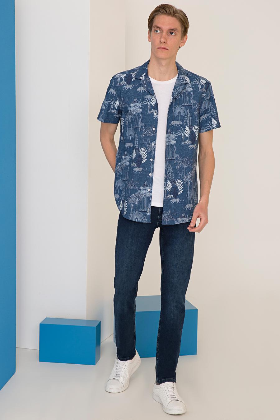 İndigo Slim Fit Uzun Kollu Gömlek - 50233306004