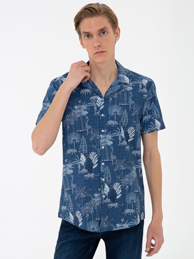 İndigo Slim Fit Gömlek