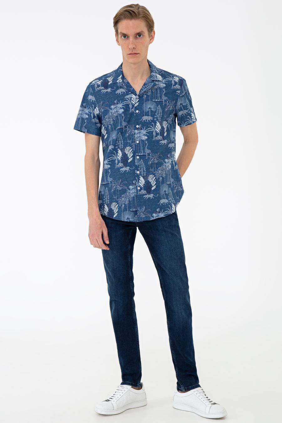 İndigo Slim Fit Uzun Kollu Gömlek - 50233306004