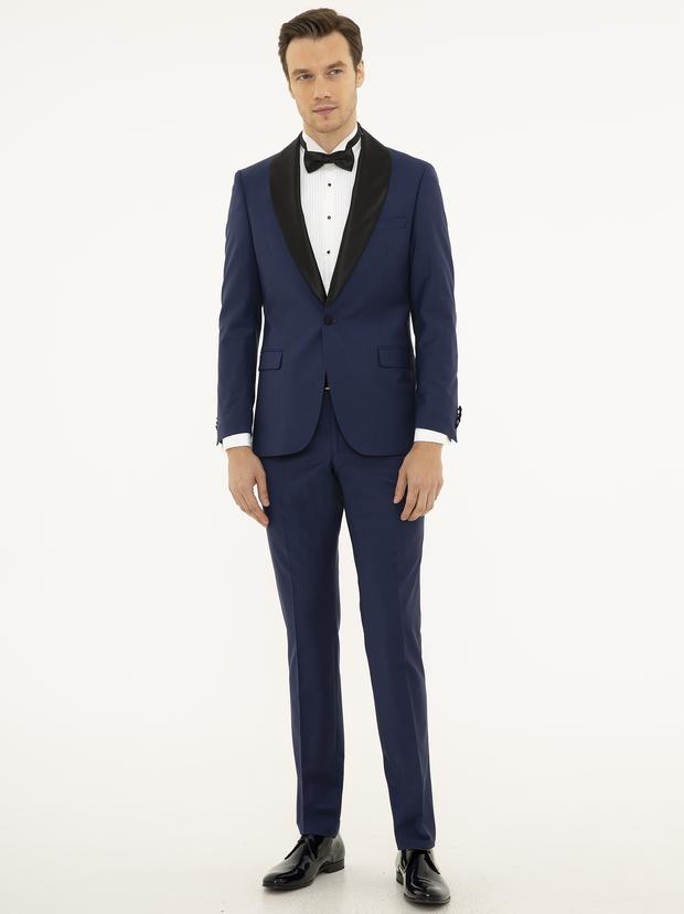 Açık Lacivert Slim Fit Smokin Damatlık