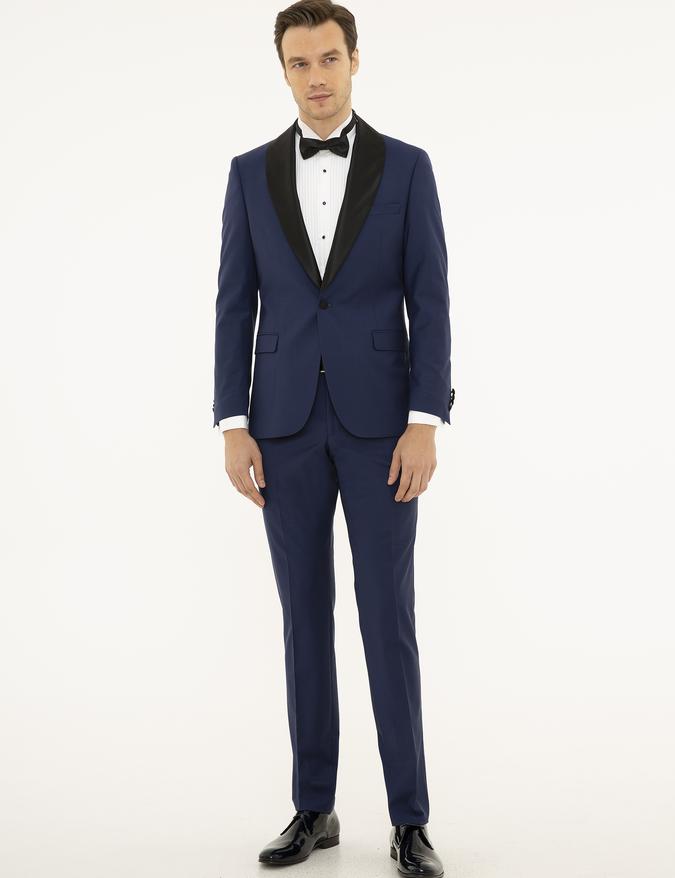 Açık Lacivert Slim Fit Smokin Damatlık