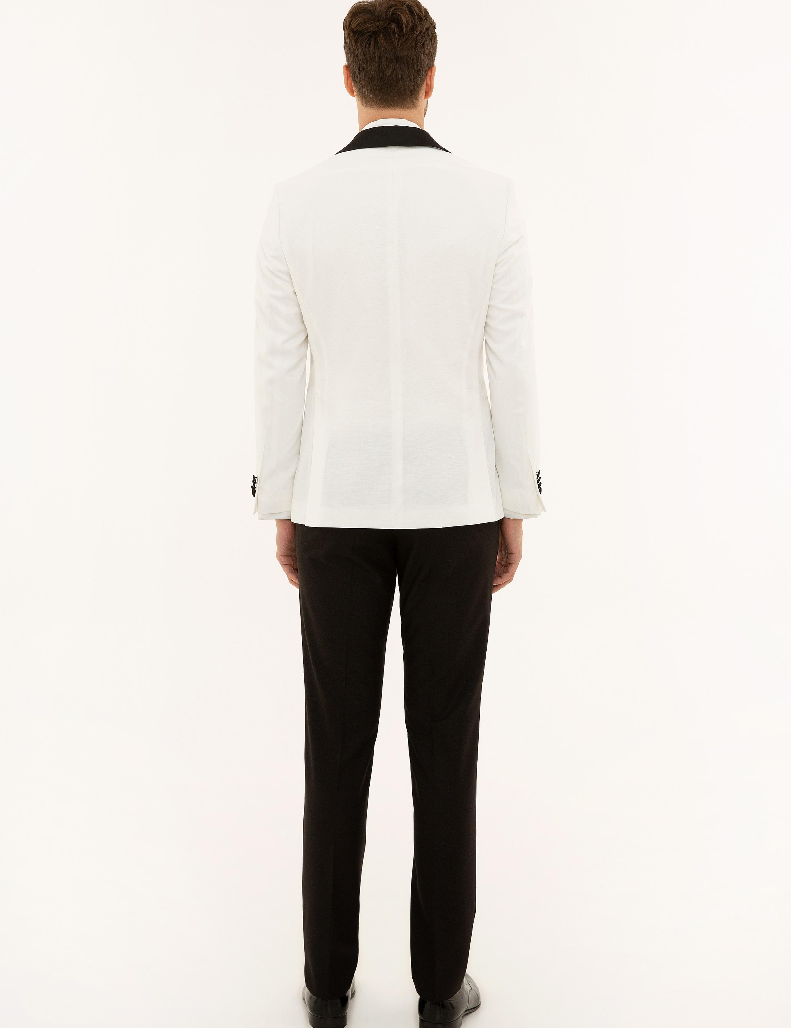 Ekru Slim Fit Smokin Damatlık - 50229447011
