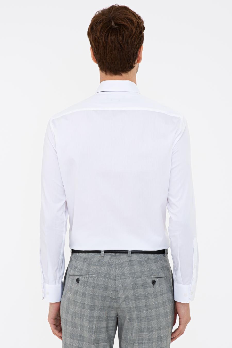 Beyaz Slim Fit Uzun Kollu Basic Gömlek - 50235519005