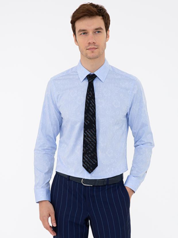 Açık Mavi Slim Fit Uzun Kollu Gömlek
