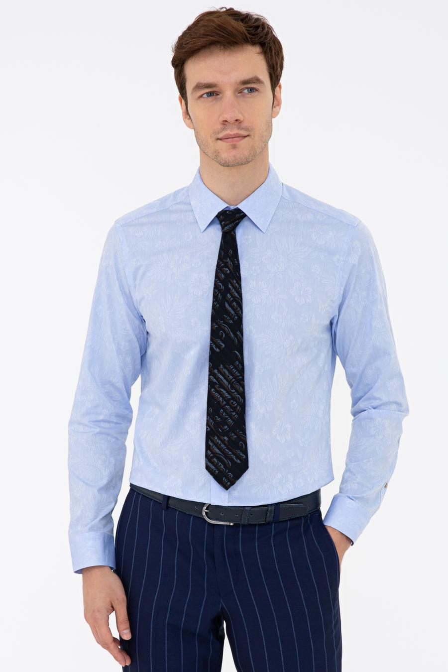 Açık Mavi Slim Fit Uzun Kollu Gömlek - 50233014041