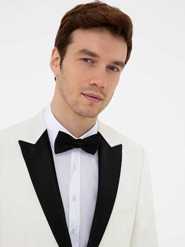 Ekru Slim Fit Damatlık