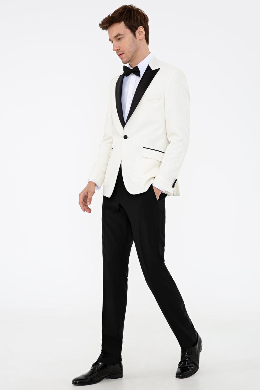 Ekru Slim Fit Damatlık - 50232925077