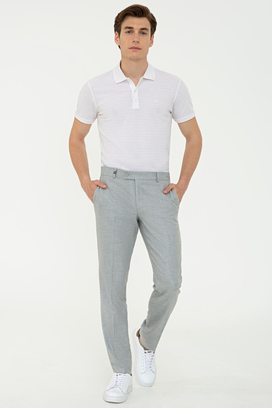 Gri Slim Fit Kumaş Pantolon - 50234885002