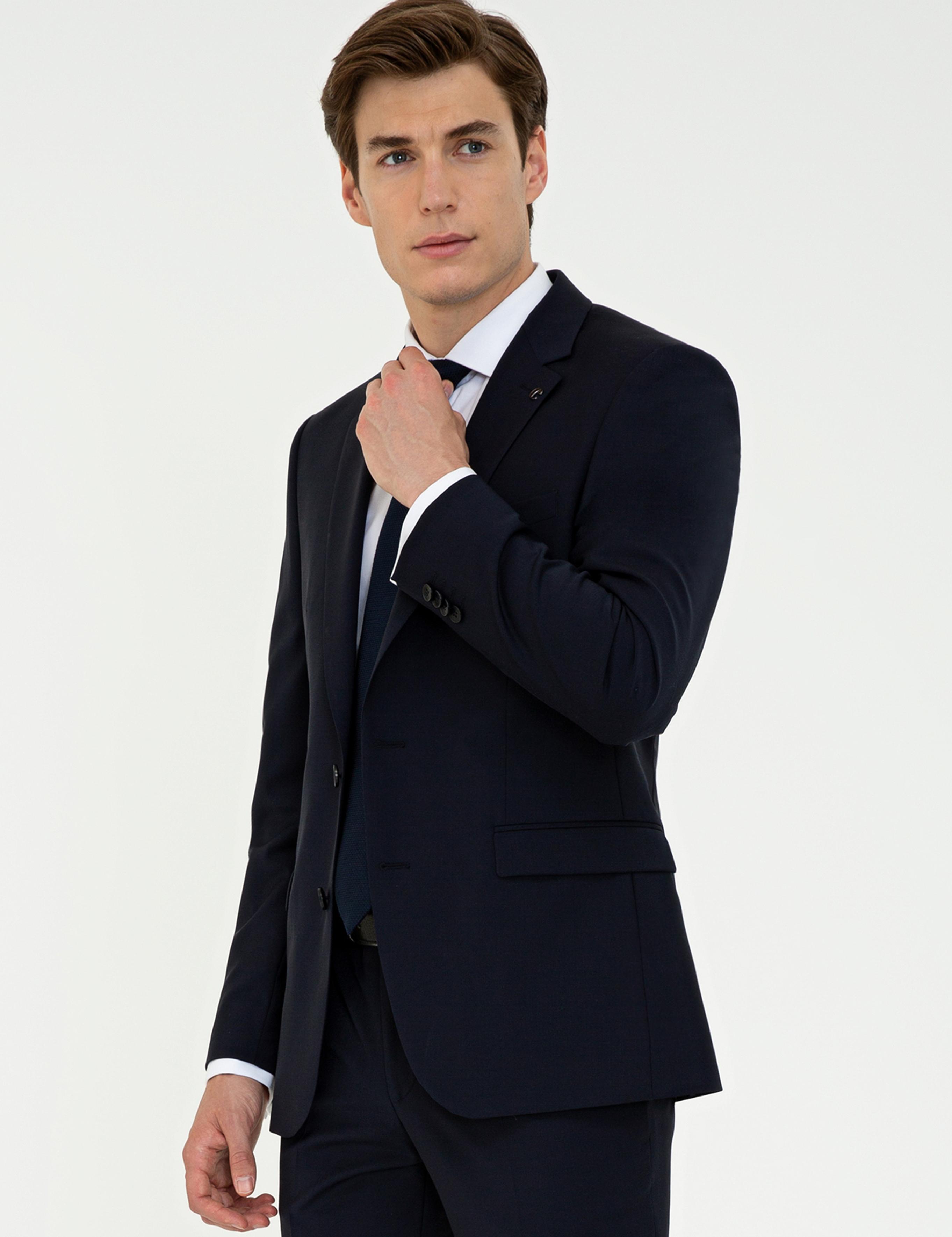Lacivert Slim Fit Ceket - 50235695011