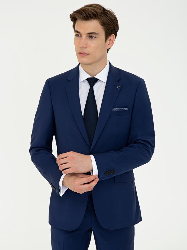 Açık Lacivert Slim Fit Ceket