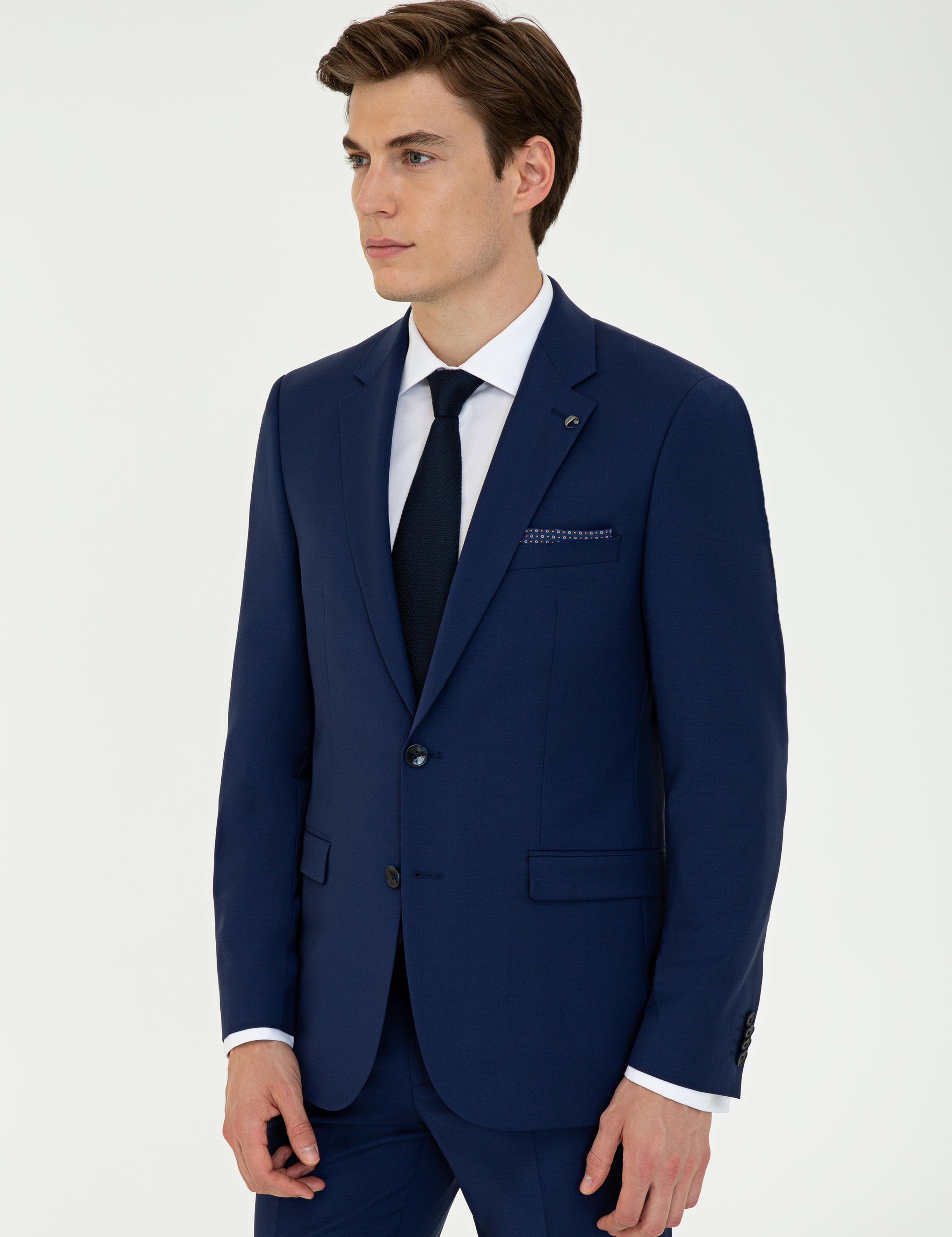 Açık Lacivert Slim Fit Ceket - 50235695080