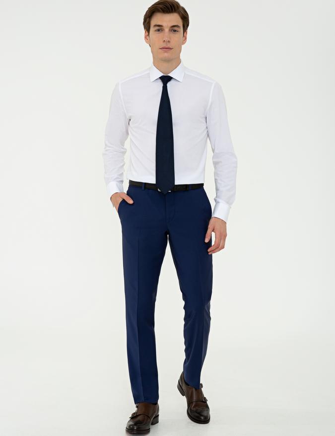 Açık Lacivert Slim Fit Kumaş Pantolon