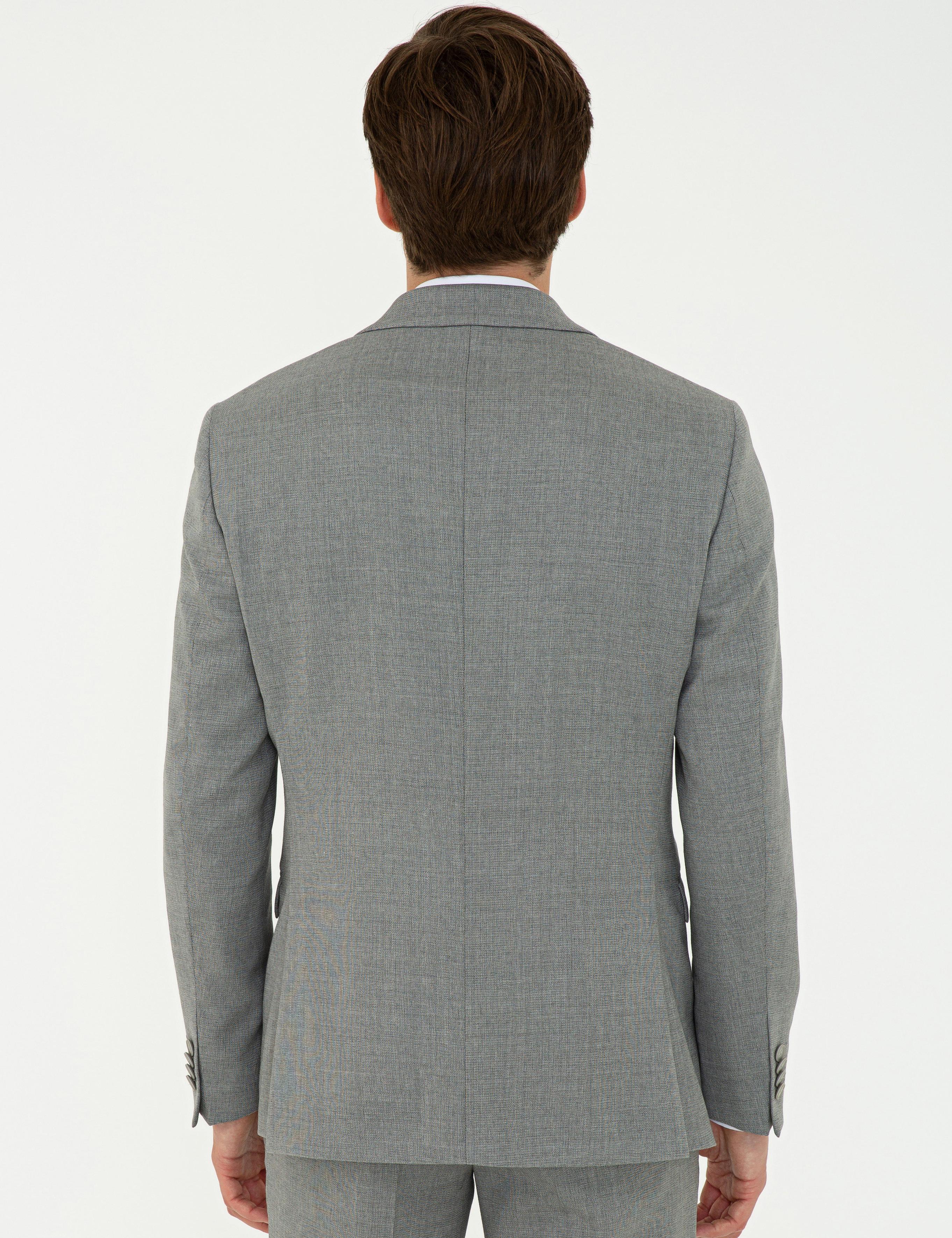 Gri Slim Fit Yün Ceket - 50235704008