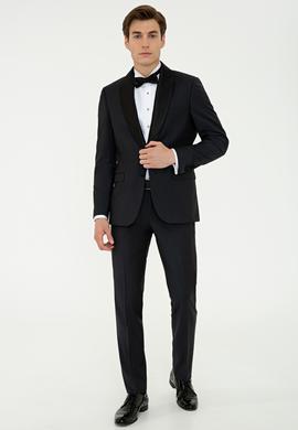 Siyah Slim Fit Smokin Damatlık