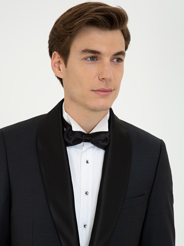 Siyah Slim Fit Smokin Damatlık