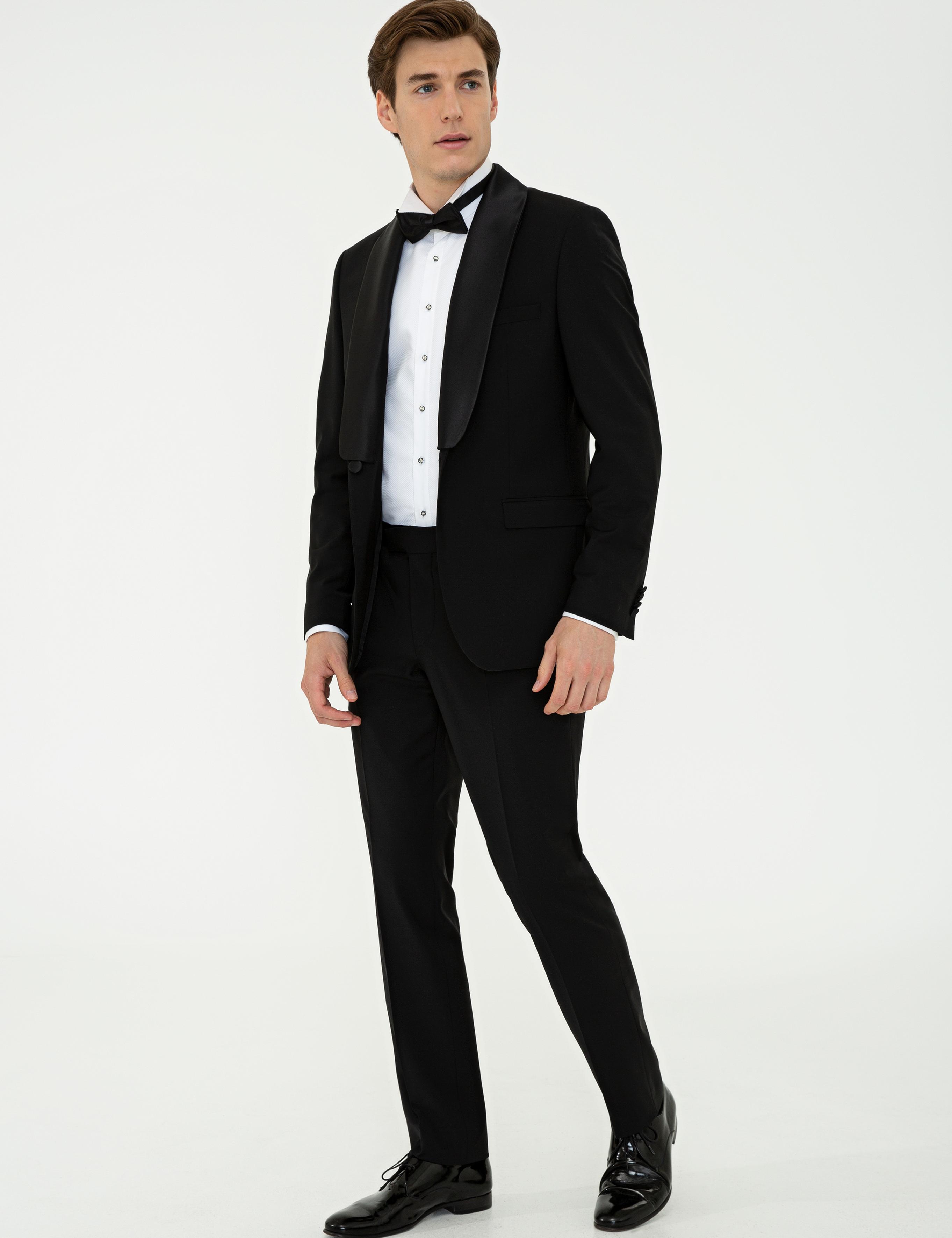 Siyah Slim Fit Damatlık - 50235814014