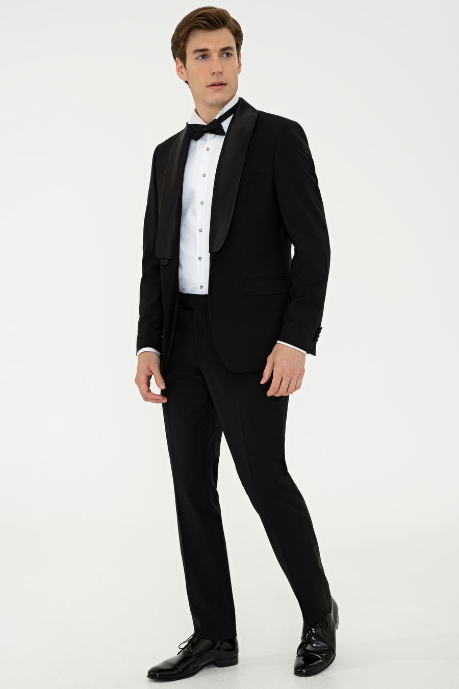 Siyah Slim Fit Damatlık - 50235814014