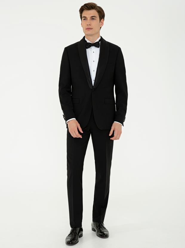 Siyah Slim Fit Damatlık