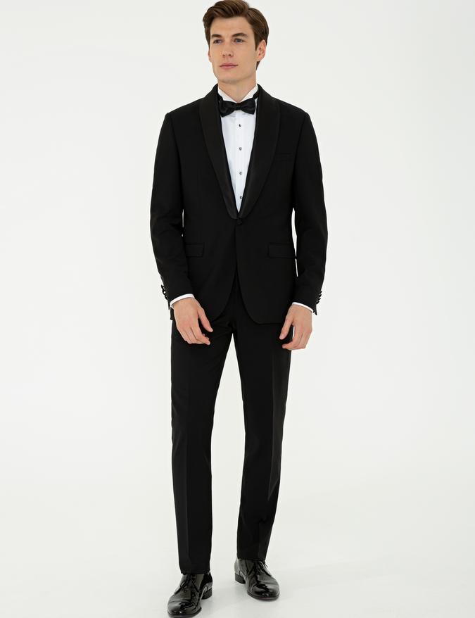 Siyah Slim Fit Damatlık