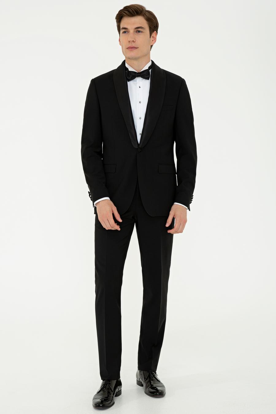 Siyah Slim Fit Damatlık - 50235814014