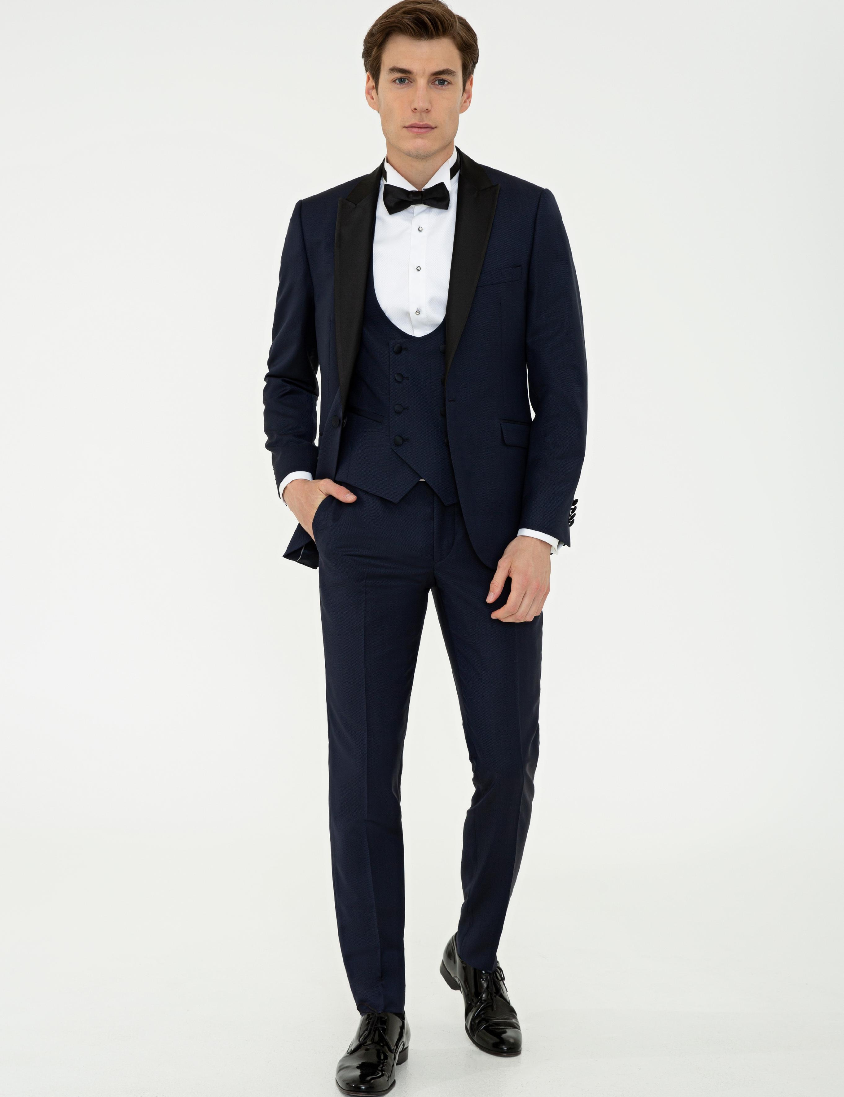 Lacivert Ekstra Slim Fit Smokin Damatlık - 50236701011