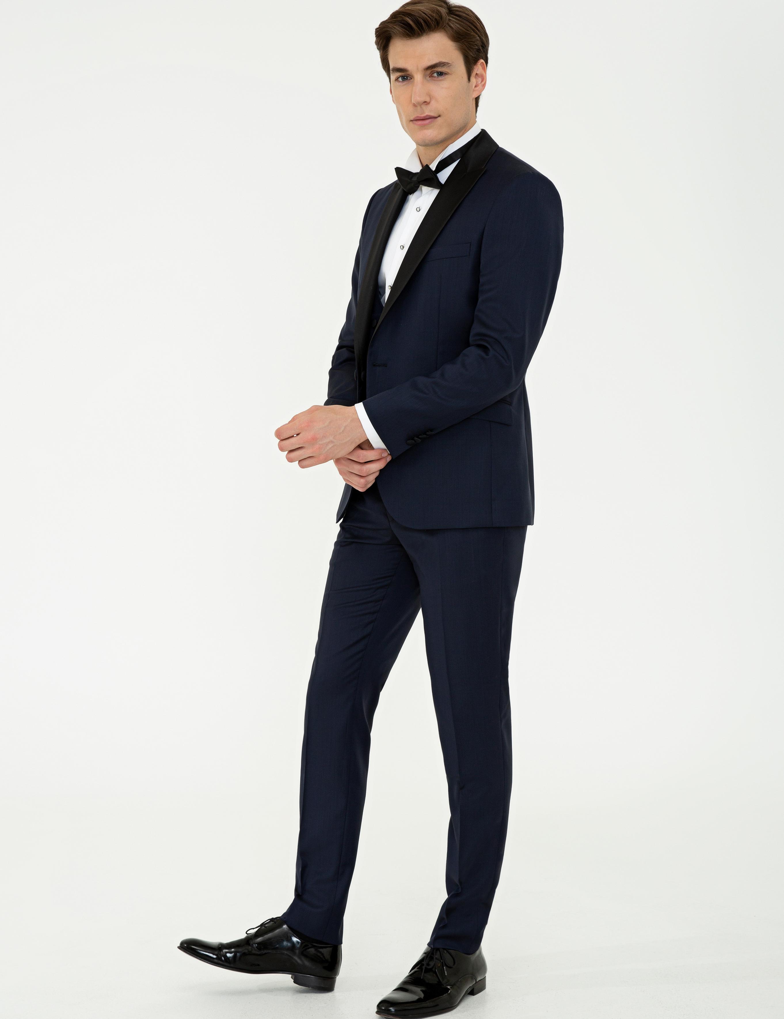 Lacivert Ekstra Slim Fit Smokin Damatlık - 50236701011