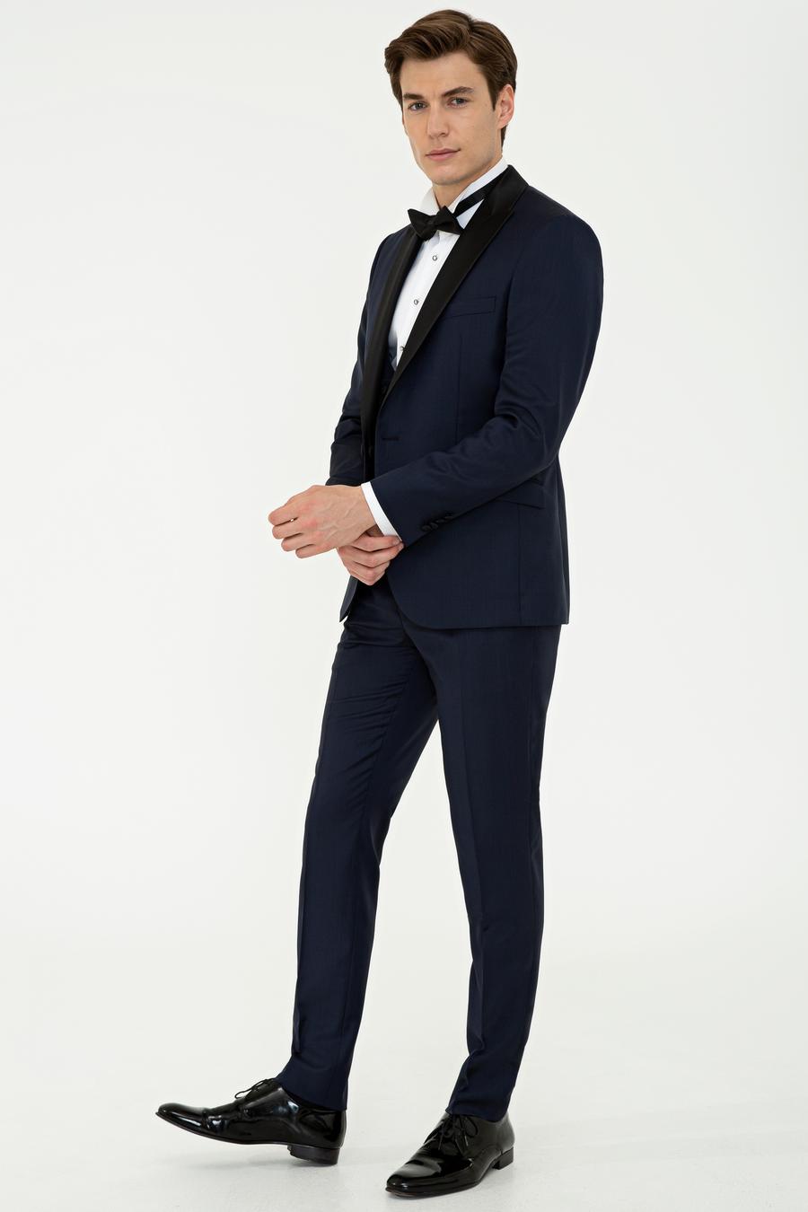 Lacivert Ekstra Slim Fit Smokin Damatlık - 50236701011