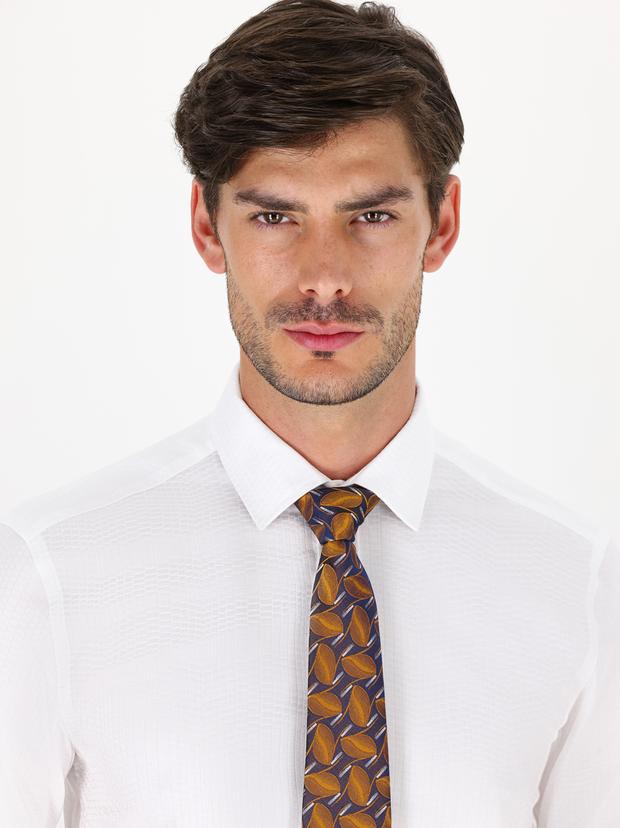 Beyaz Slim Fit Uzun Kollu Gömlek