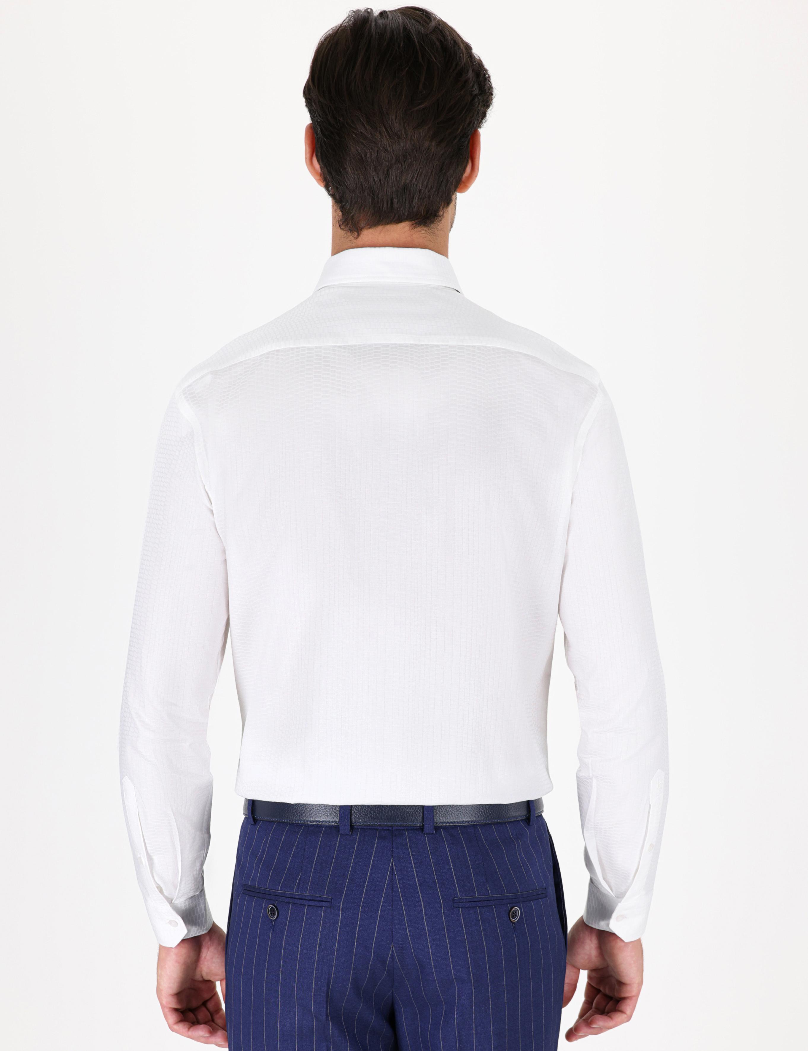 Beyaz Slim Fit Uzun Kollu Gömlek - 50233105024