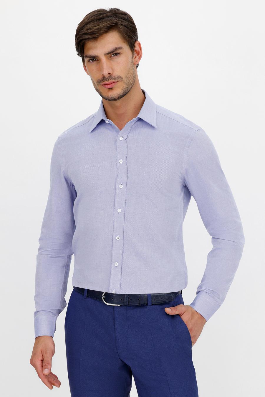 Açık Mavi Slim Fit Uzun Kollu Gömlek - 50233359022