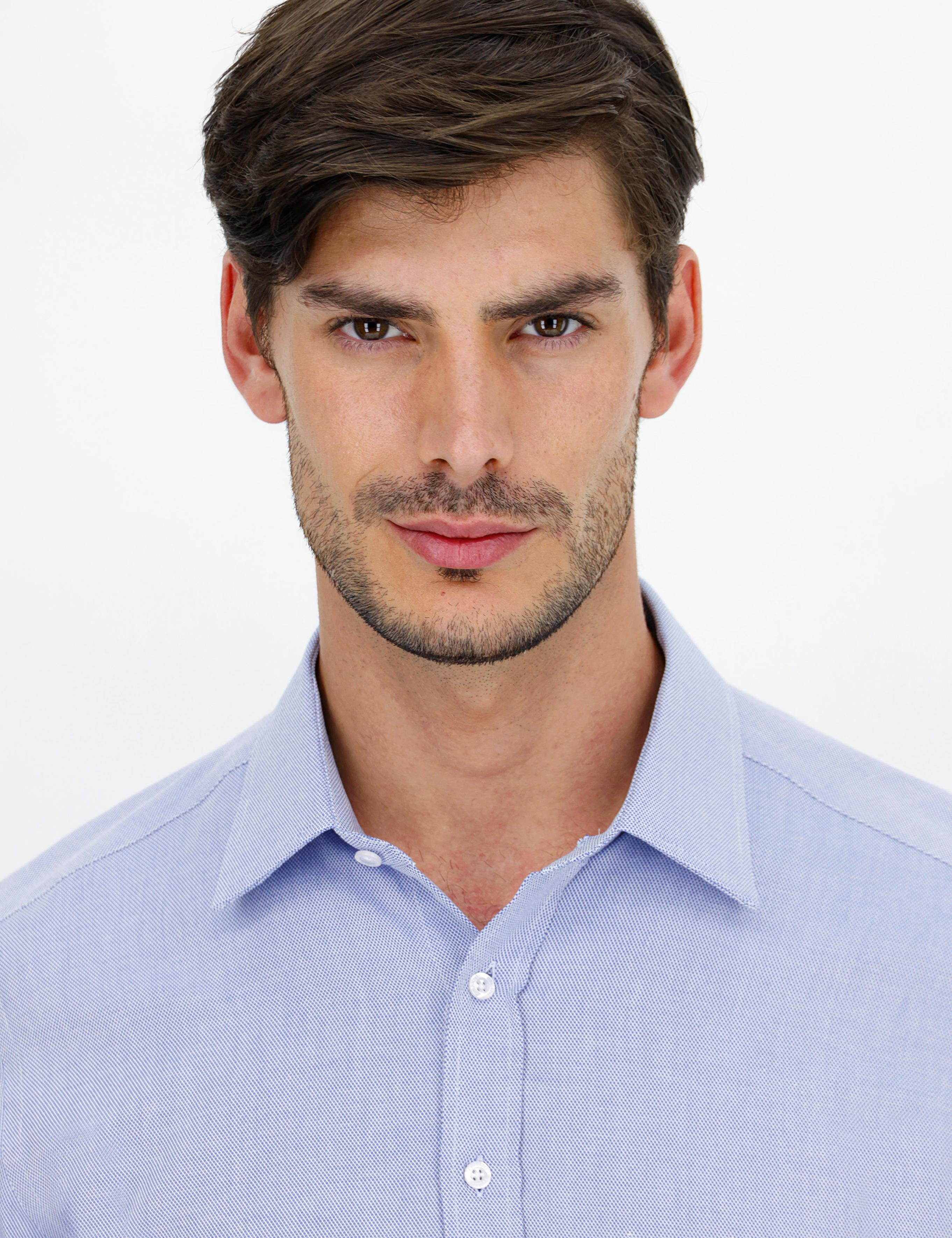 Açık Mavi Slim Fit Uzun Kollu Gömlek - 50233359022