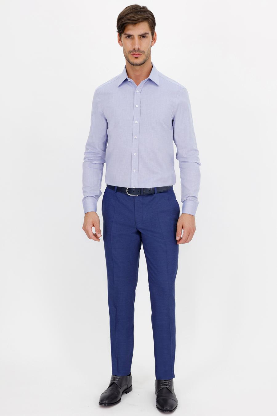 Açık Mavi Slim Fit Uzun Kollu Gömlek - 50233359022
