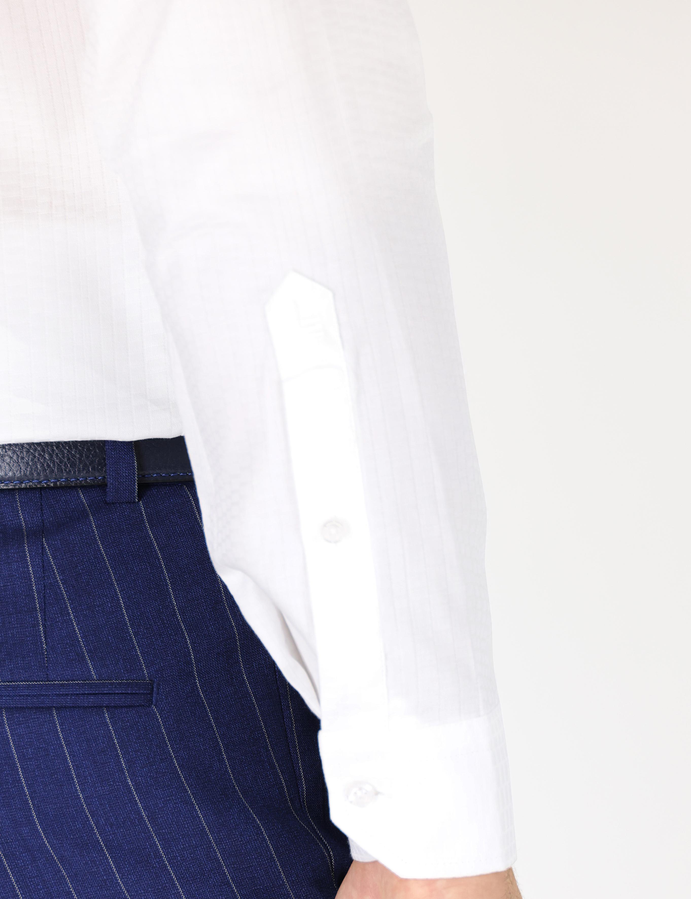 Beyaz Slim Fit Uzun Kollu Gömlek - 50233105024