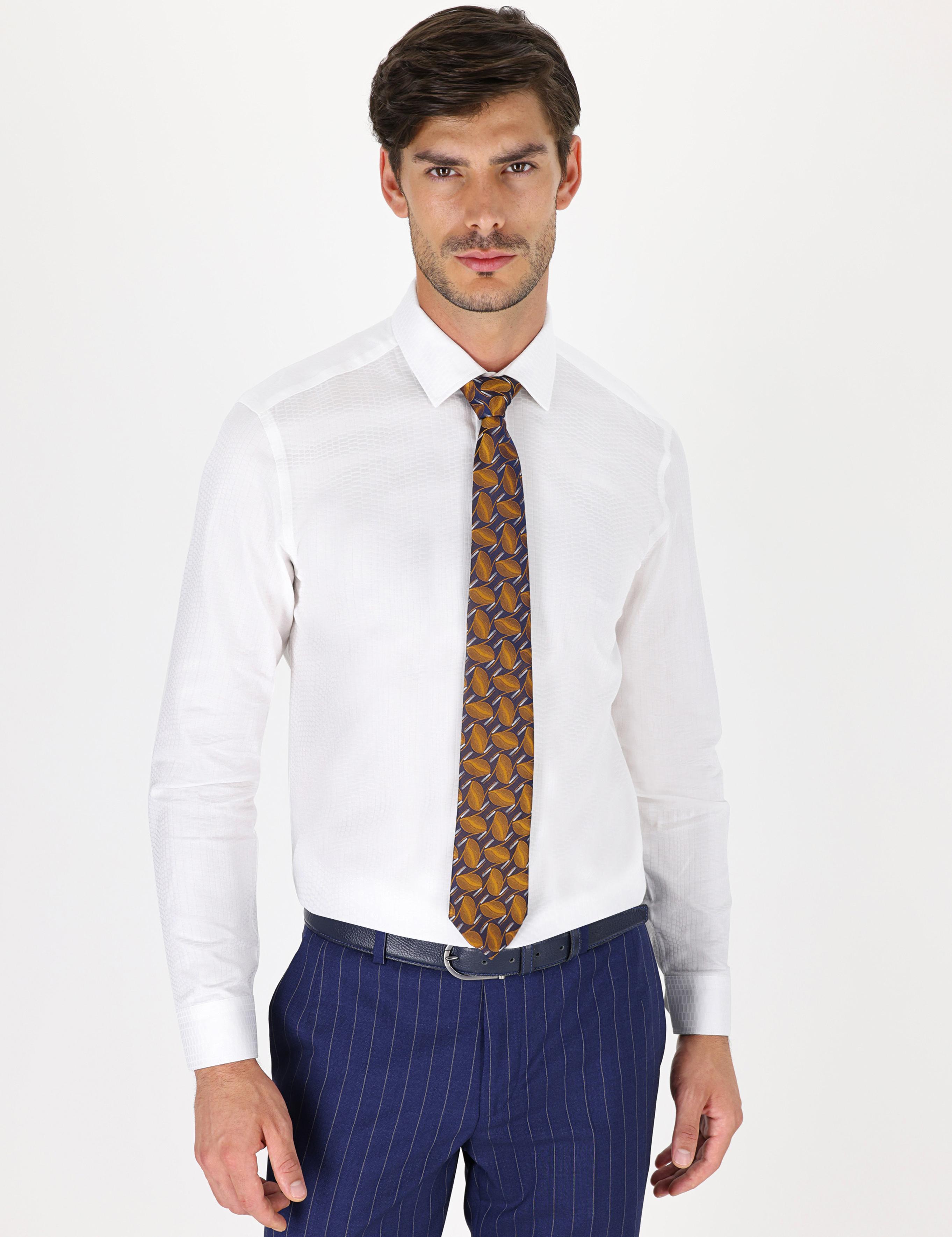 Beyaz Slim Fit Uzun Kollu Gömlek - 50233105024