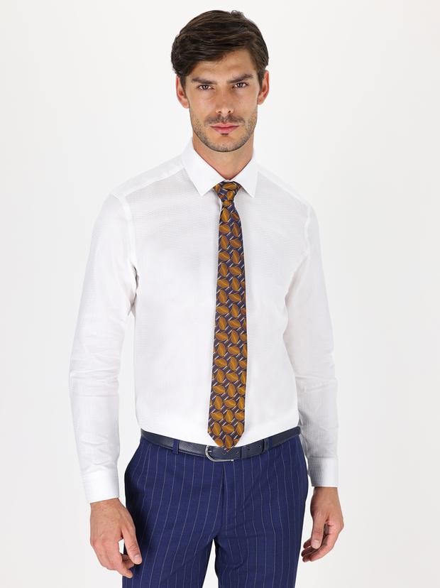 Beyaz Slim Fit Uzun Kollu Gömlek