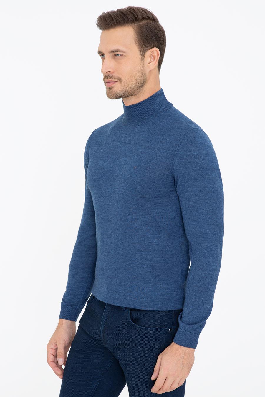 İndigo Slim Fit Yarım Balıkçı Basic Triko Kazak - 50237040051