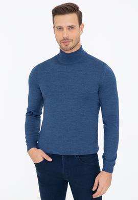 İndigo Slim Fit Yarım Balıkçı Basic Triko Kazak